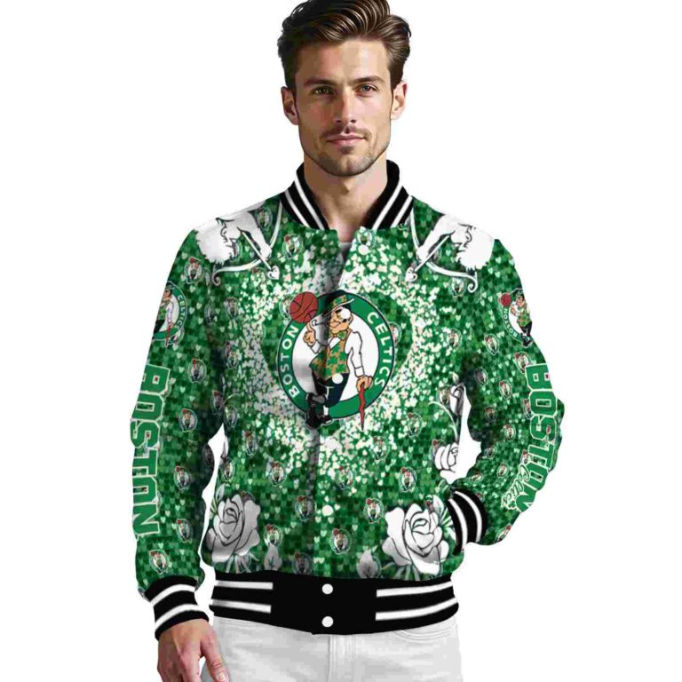personalized boston celtics heart explosion green jacket high quality