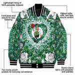 personalized boston celtics heart explosion green jacket best selling