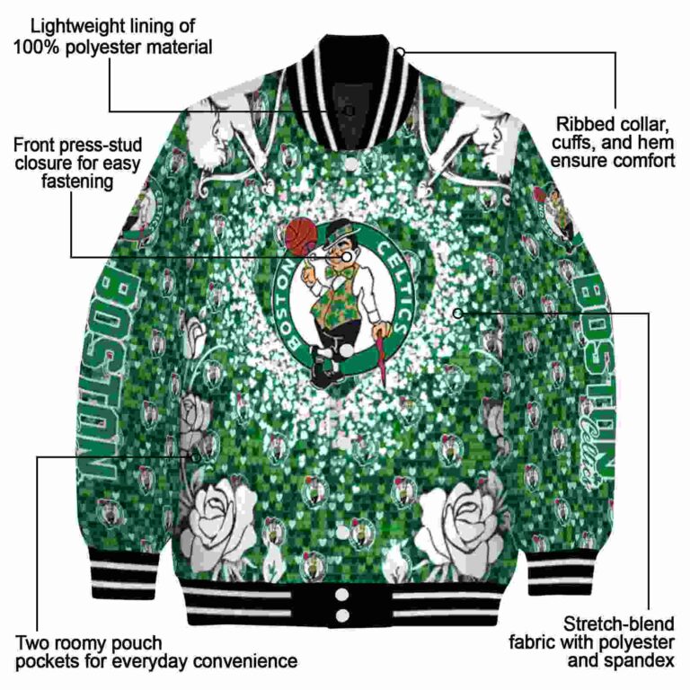 personalized boston celtics heart explosion green jacket new arrival