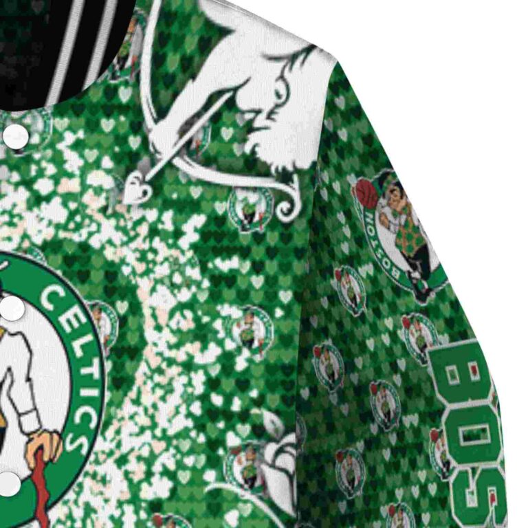 personalized boston celtics heart explosion green jacket premium grade