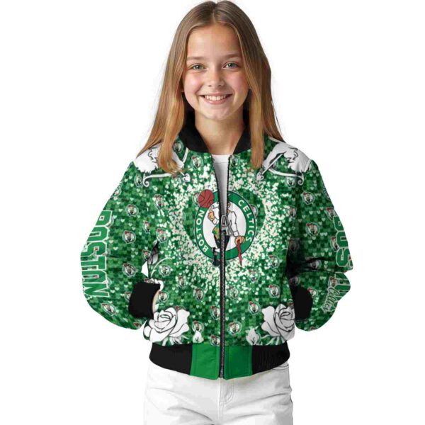 personalized boston celtics heart explosion green jacket top rated