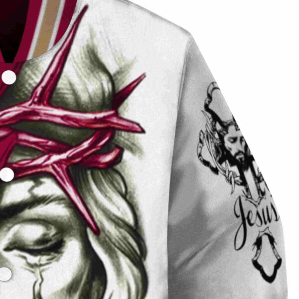 personalized boston college eagles jesus tears maroon white jacket premium grade