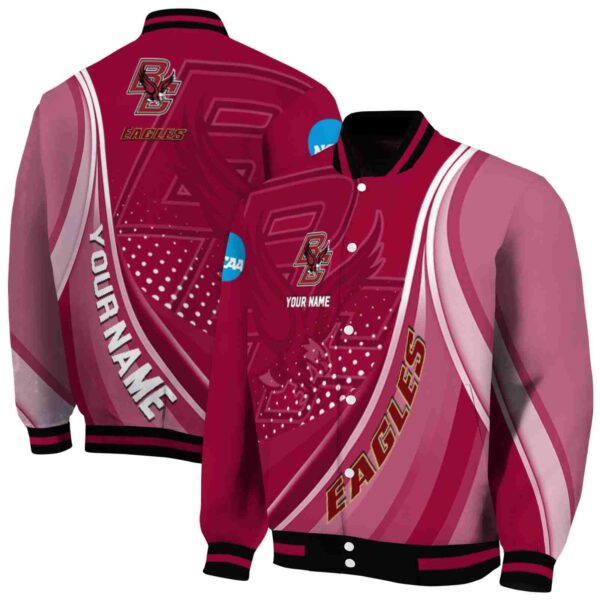 personalized boston college eagles wave patterns maroon jacket fashion forward