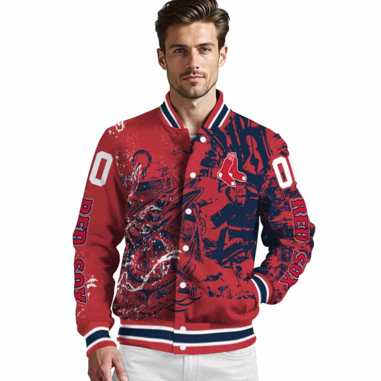 personalized boston red sox fishing art red jacket high quality