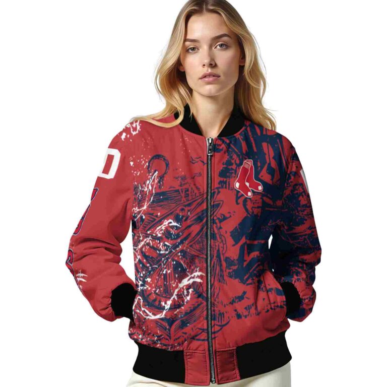personalized boston red sox fishing art red jacket latest model