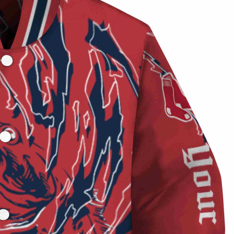 personalized boston red sox fishing passion red white jacket premium grade