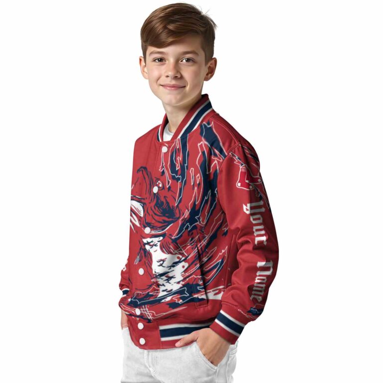 personalized boston red sox fishing passion red white jacket trendy