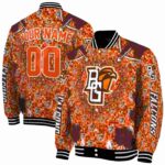 personalized bowling green falcons heart explosion orange jacket best selling