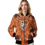 personalized bowling green falcons heart explosion orange jacket best selling