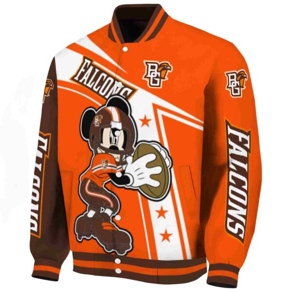 personalized bowling green falcons mickey football orange white jacket best selling