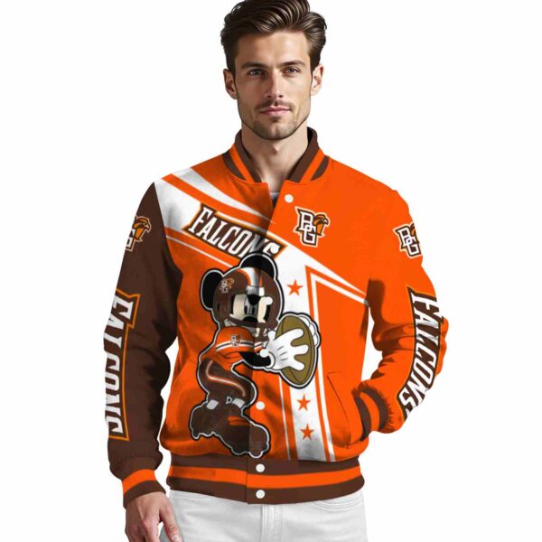 personalized bowling green falcons mickey football orange white jacket high quality