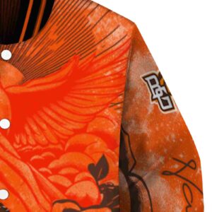 personalized bowling green falcons praying hands orange jacket premium grade