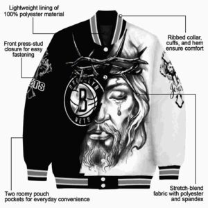 personalized brooklyn nets jesus tears black white jacket new arrival