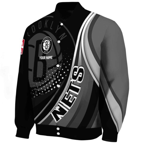 personalized brooklyn nets wave patterns black jacket best selling