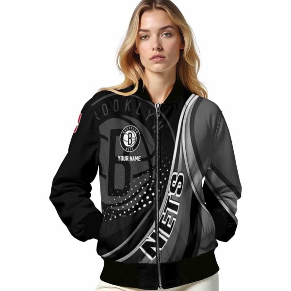personalized brooklyn nets wave patterns black jacket latest model