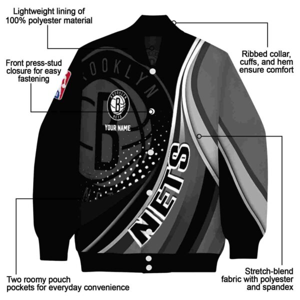 personalized brooklyn nets wave patterns black jacket new arrival