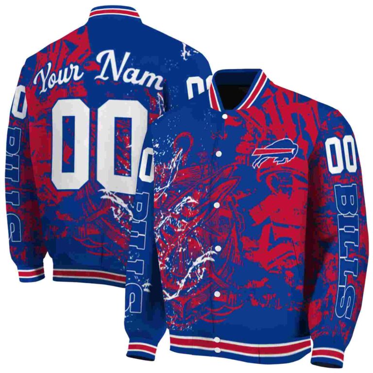 personalized buffalo bills fishing art blue jacket fashion forward