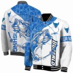 personalized buffalo bulls fishing rod white jacket best selling