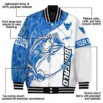 personalized buffalo bulls fishing rod white jacket best selling