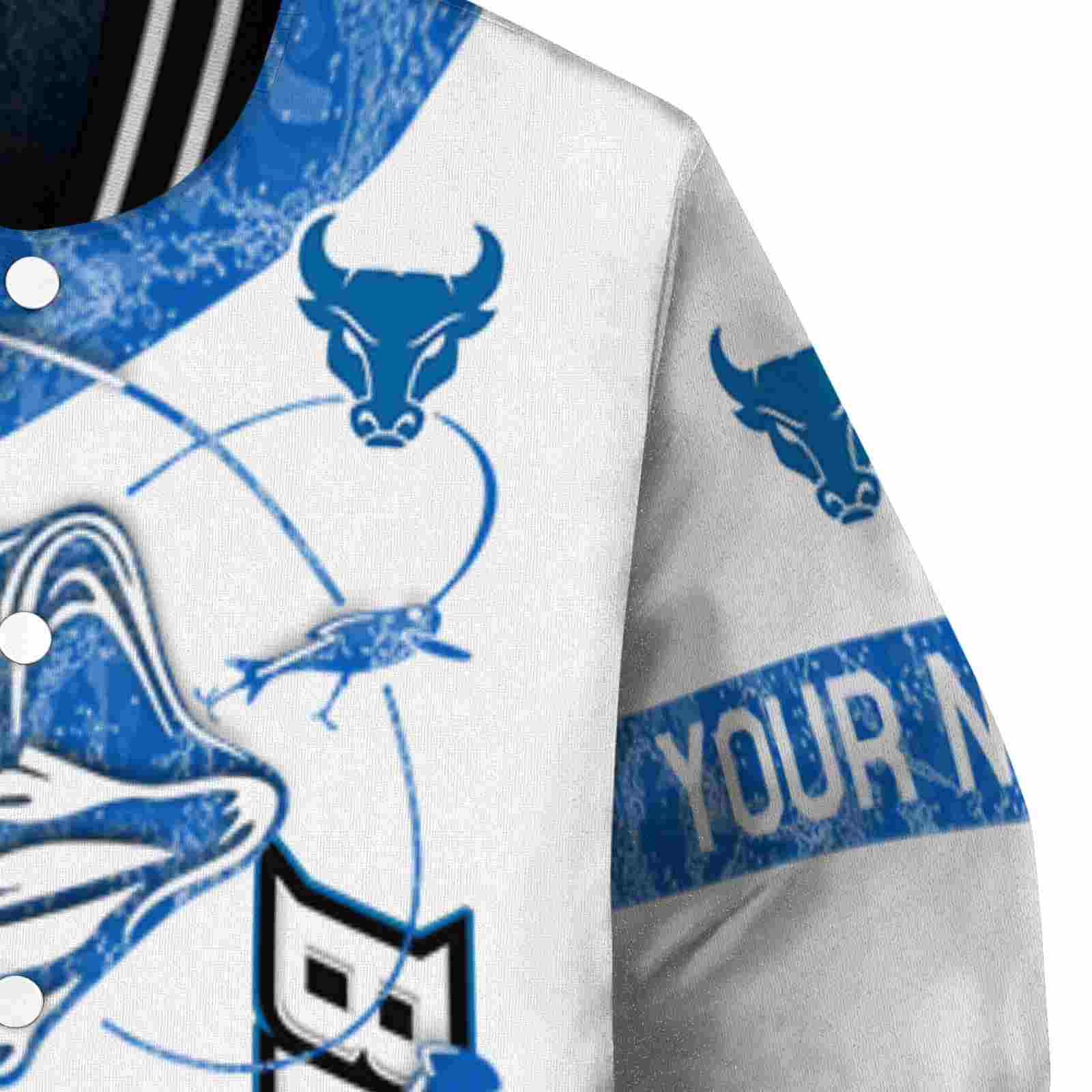personalized buffalo bulls fishing rod white jacket premium grade personalized buffalo bulls fishing rod white jacket premium grade