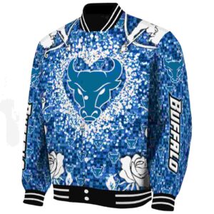 personalized buffalo bulls heart explosion royal blue jacket best selling