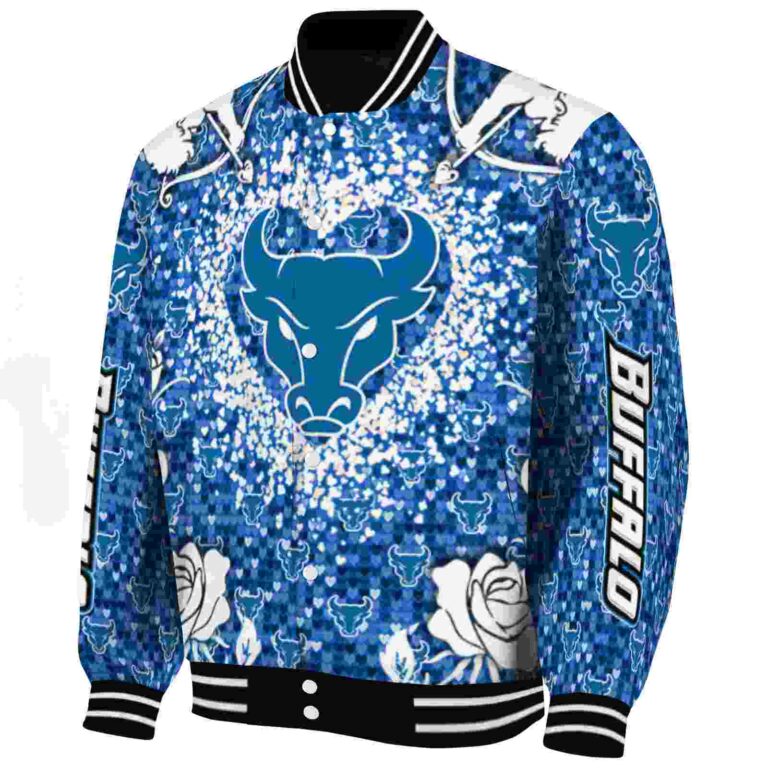personalized buffalo bulls heart explosion royal blue jacket best selling