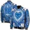 personalized buffalo bulls heart explosion royal blue jacket fashion forward