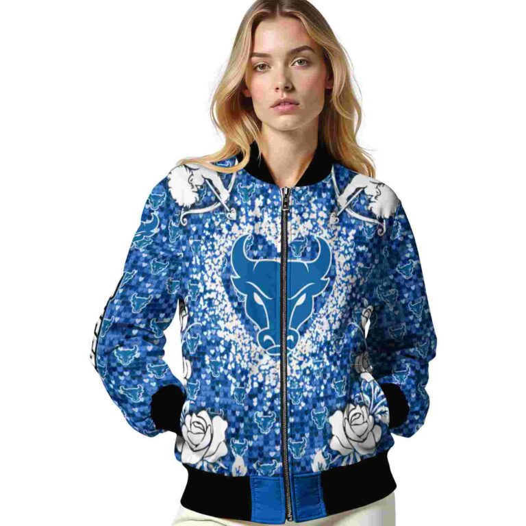 personalized buffalo bulls heart explosion royal blue jacket latest model