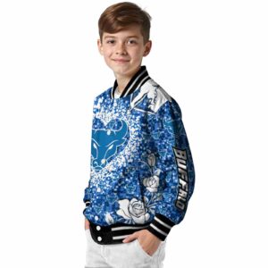 personalized buffalo bulls heart explosion royal blue jacket trendy