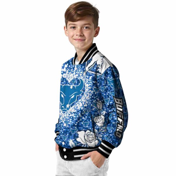 personalized buffalo bulls heart explosion royal blue jacket trendy