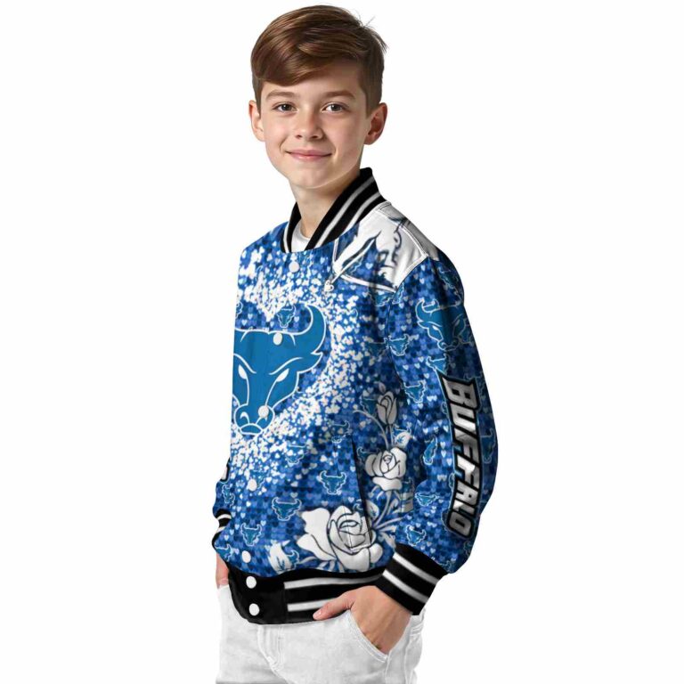 personalized buffalo bulls heart explosion royal blue jacket trendy