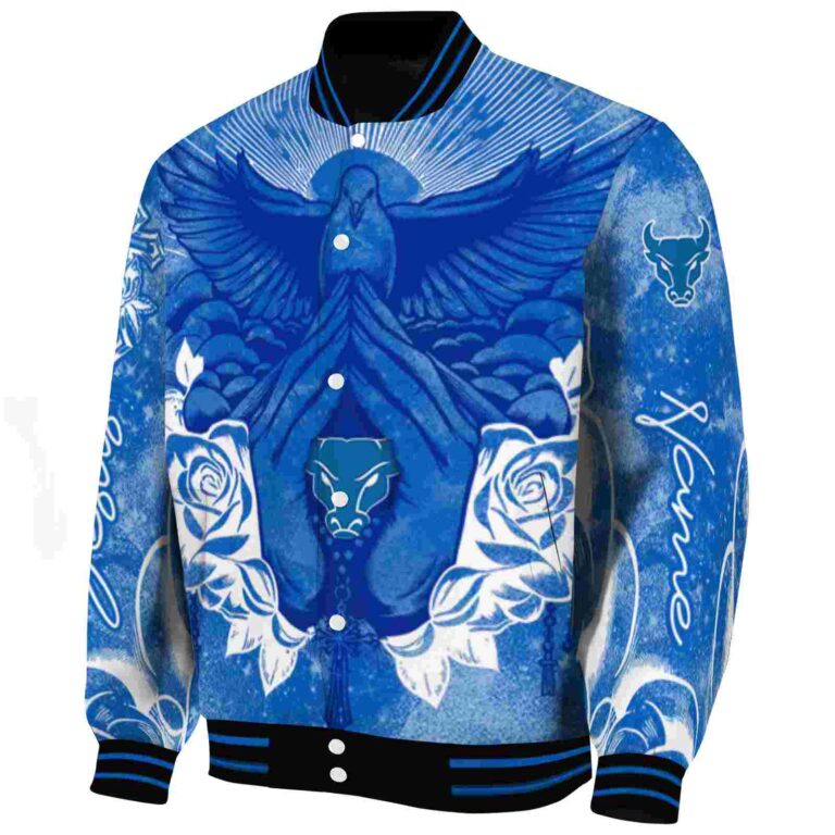 personalized buffalo bulls praying hands royal blue jacket best selling