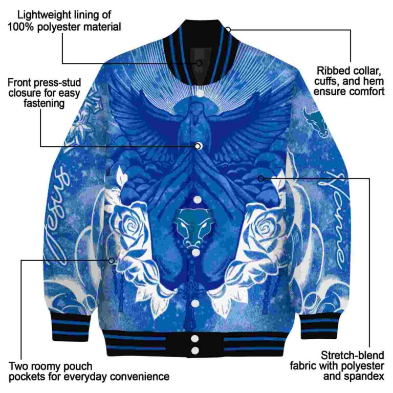personalized buffalo bulls praying hands royal blue jacket new arrival