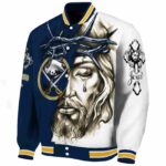 personalized buffalo sabres jesus tears navy blue white jacket best selling