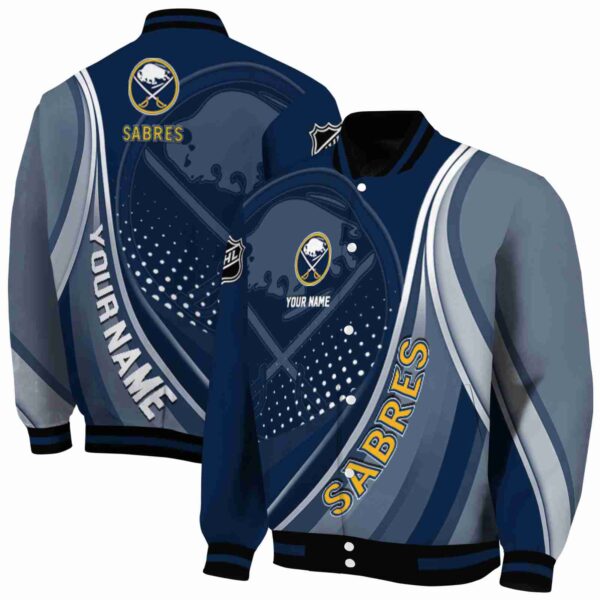 personalized buffalo sabres wave patterns navy blue jacket fashion forward