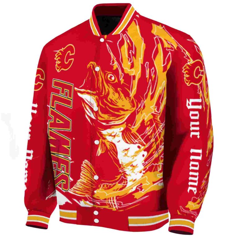 personalized calgary flames fishing passion red white jacket best selling