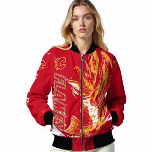 personalized calgary flames fishing passion red white jacket latest model