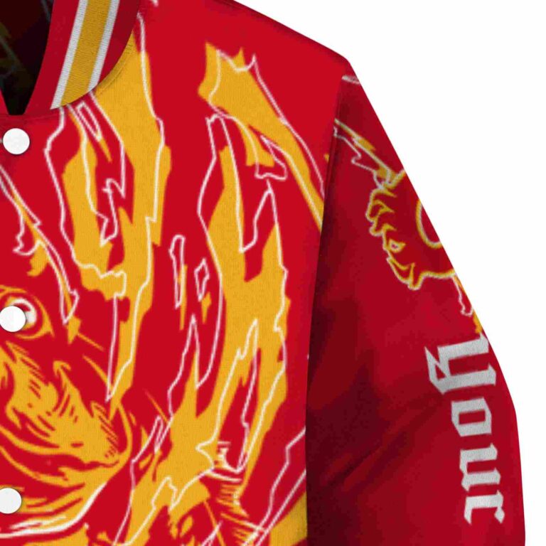 personalized calgary flames fishing passion red white jacket premium grade