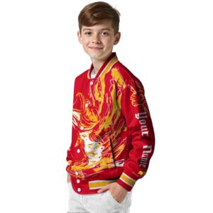 personalized calgary flames fishing passion red white jacket trendy