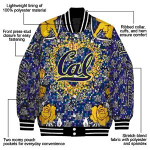 personalized california golden bears heart explosion blue jacket new arrival
