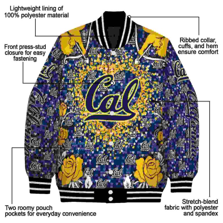 personalized california golden bears heart explosion blue jacket new arrival