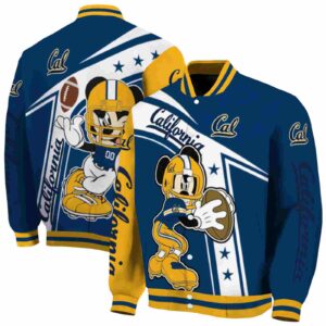 personalized california golden bears mickey football blue white jacket fashion forward