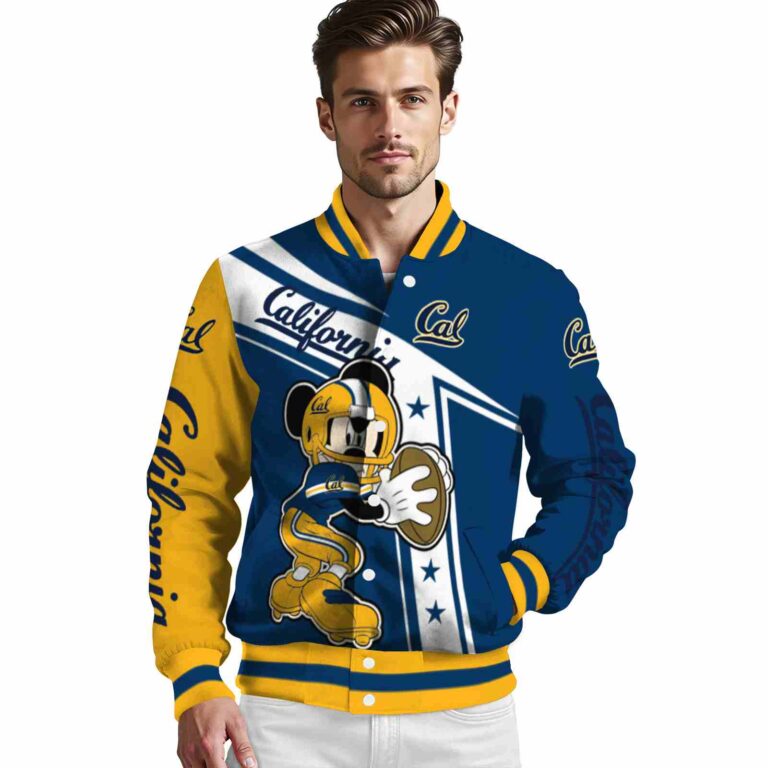 personalized california golden bears mickey football blue white jacket high quality