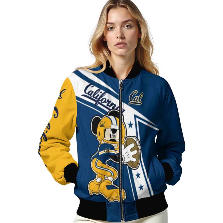 personalized california golden bears mickey football blue white jacket latest model