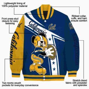 personalized california golden bears mickey football blue white jacket new arrival