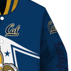 personalized california golden bears mickey football blue white jacket premium grade
