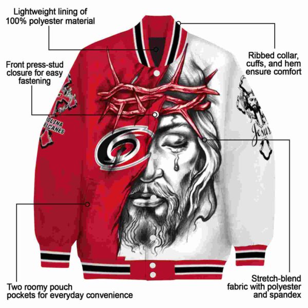 personalized carolina hurricanes jesus tears red white jacket new arrival