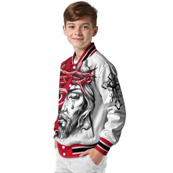 personalized carolina hurricanes jesus tears red white jacket trendy
