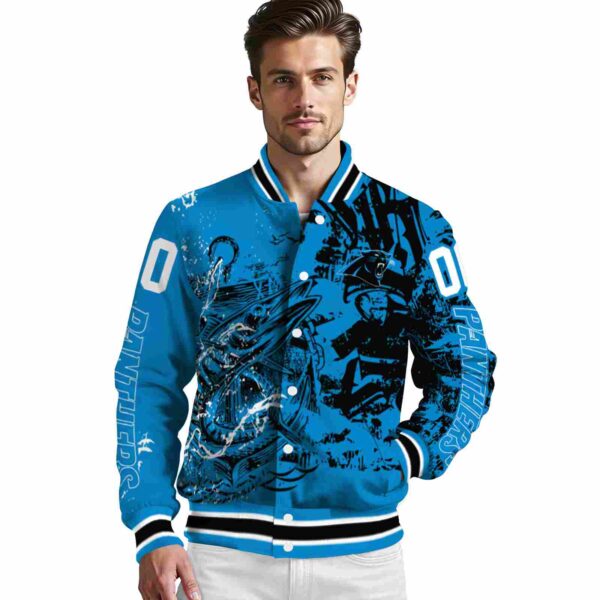 personalized carolina panthers fishing art blue jacket high quality