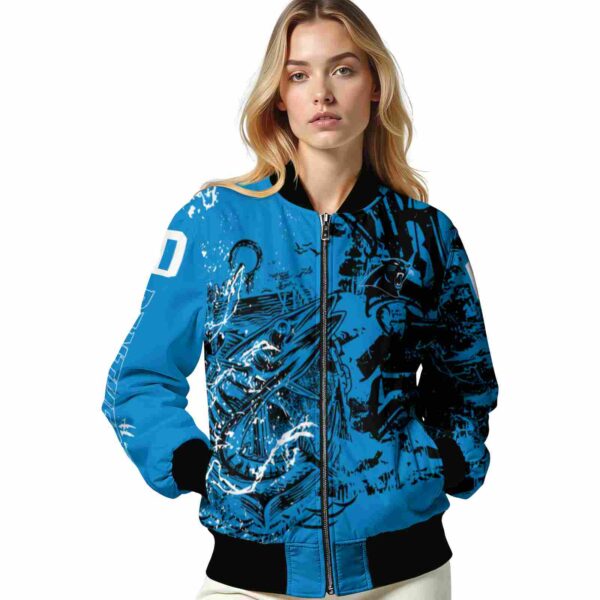 personalized carolina panthers fishing art blue jacket latest model